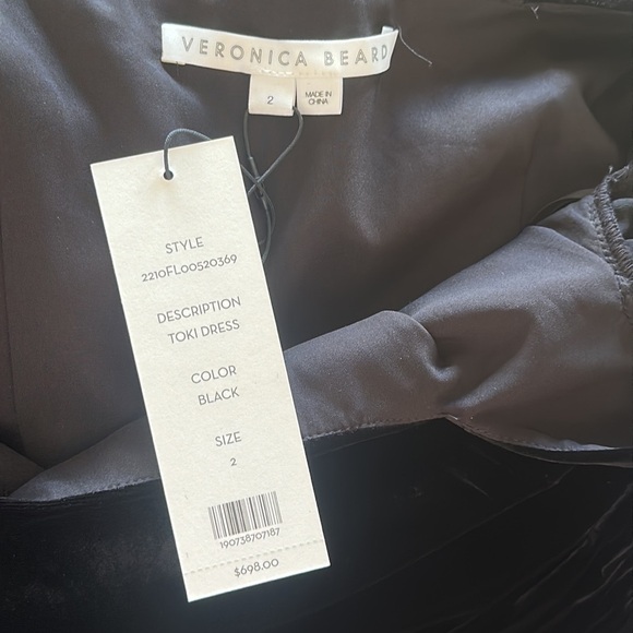 NWT Veronica Beard Toki Ruched Velvet Mini Dress Long Sleeves size 2 - Picture 11 of 11